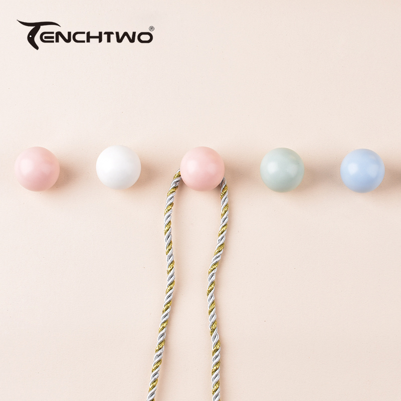 Furniture And Hardware - Round Ceramic Hook Clothes Hanger Hook