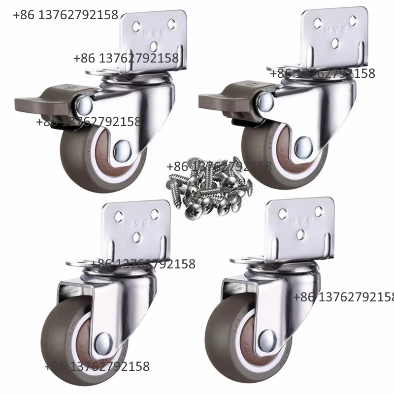 Furniture And Hardware - 4Pcs Soft Rubber Quiet Swivel Caster
