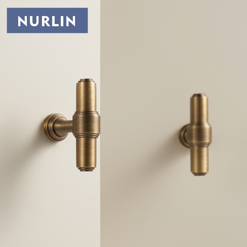 Furniture Hardware Pulls - Nurlin Solid Brass French Retro Antique