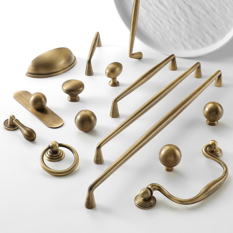 Furniture And Kitchen Hardware Fitting - French Vintage Brass Furniture Handles Vintage