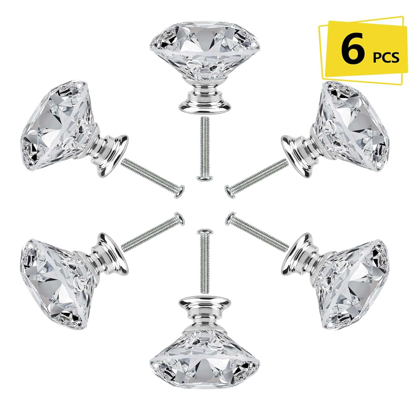 Furniture Hardware Pulls - 6Pcs Cabinet Knob with Screws 30mm