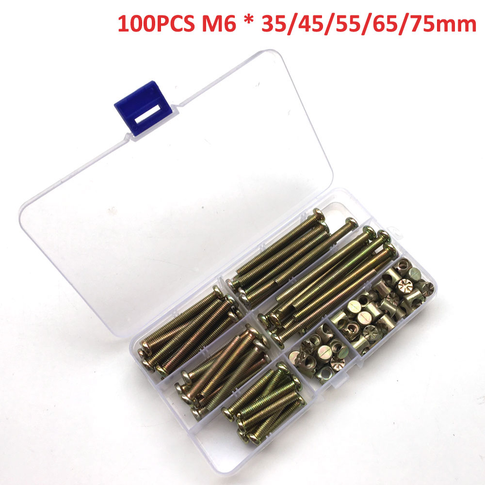 Furniture Hardware Barrel Nut - 100Pcs M6 Barrel Dowel Nut Zinc