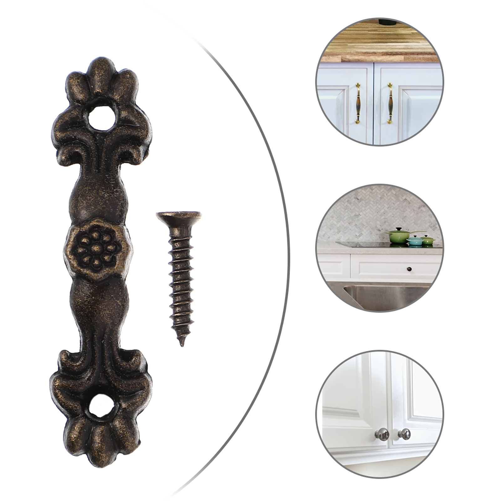 Vintage Furniture Hardware Replacement - 24Pcs Zinc Alloy Cabinet Handles Vintage