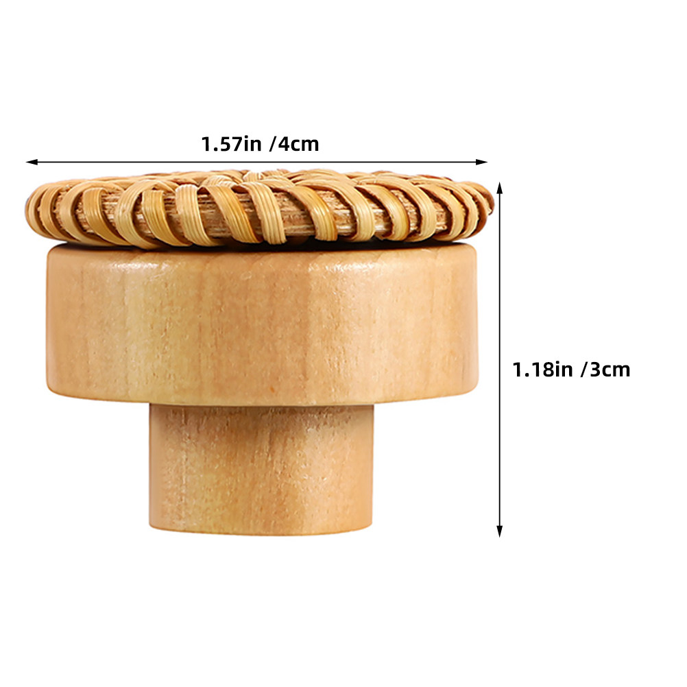 6Pcs Round Woven Wooden Cabine - Cabinet Knob Round review and price