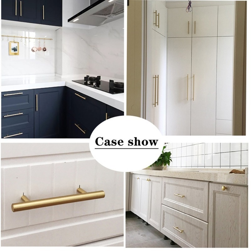 Modern Gold Brushed Straight C - Furniture Hardware Drawer Pulls review and price
