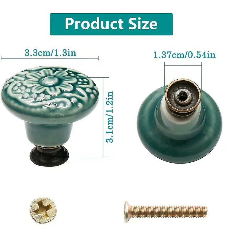 12pcs Ceramic Cabinet Knobs, F - Furniture Hardware Pulls review and price