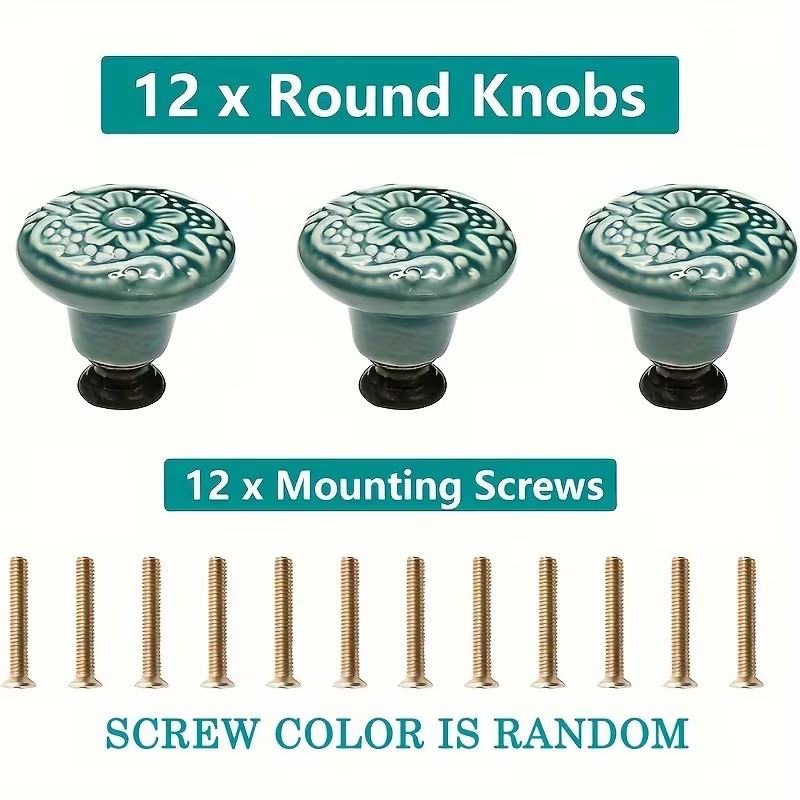 12pcs Ceramic Cabinet Knobs, F - Furniture Hardware Pulls review and price