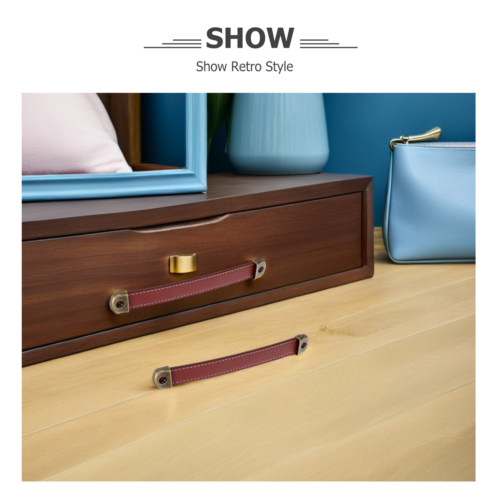 2Pcs Vintage PU Cabinet Handle - Vintage Furniture Hardware Replacement review and price