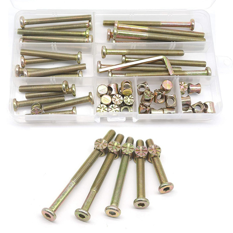50pcs M6x40/50/60/70/80mm Crib - Furniture Hardware Barrel Nut review and price
