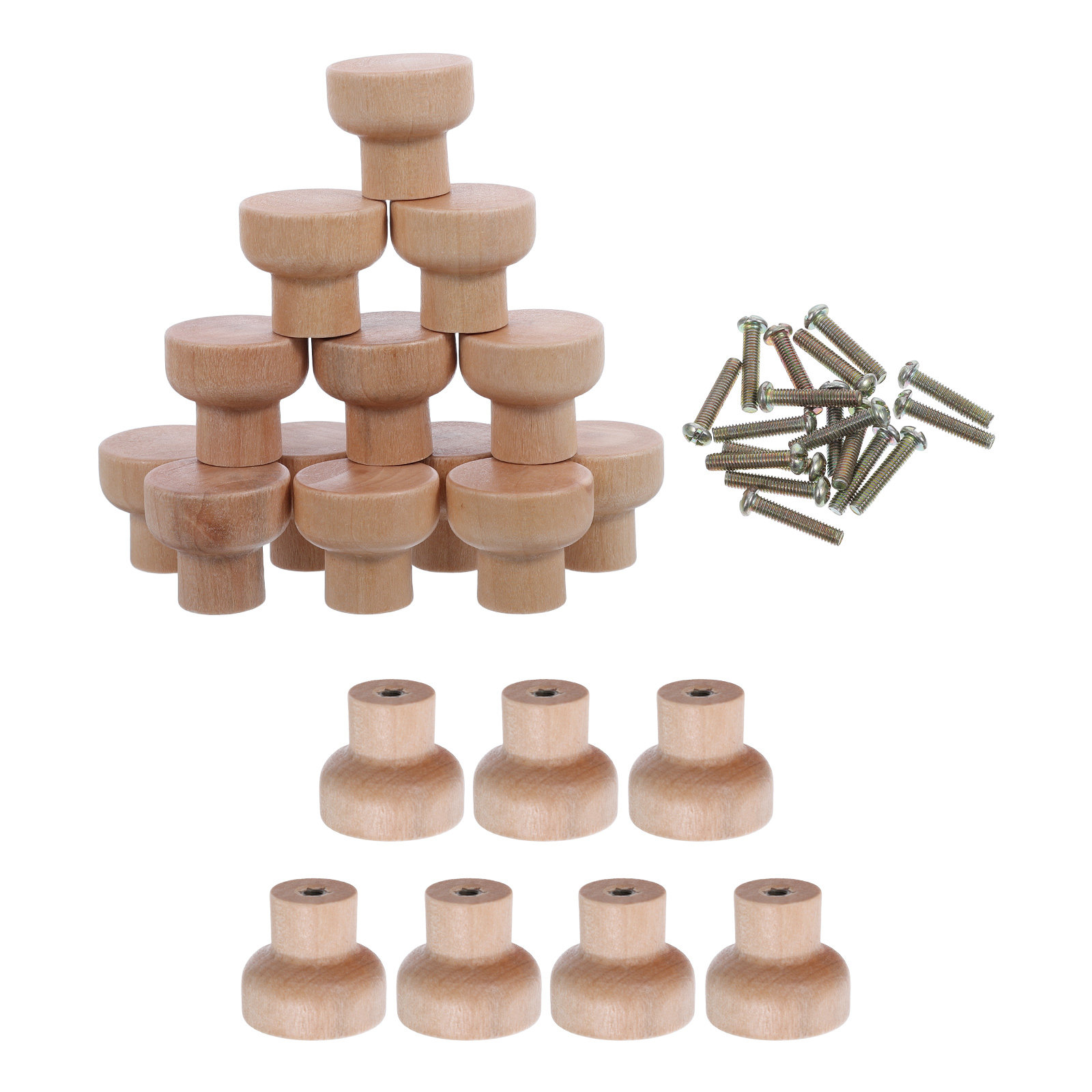 30Pcs Solid Beech Wood Small R - Cabinet Knob Round review and price
