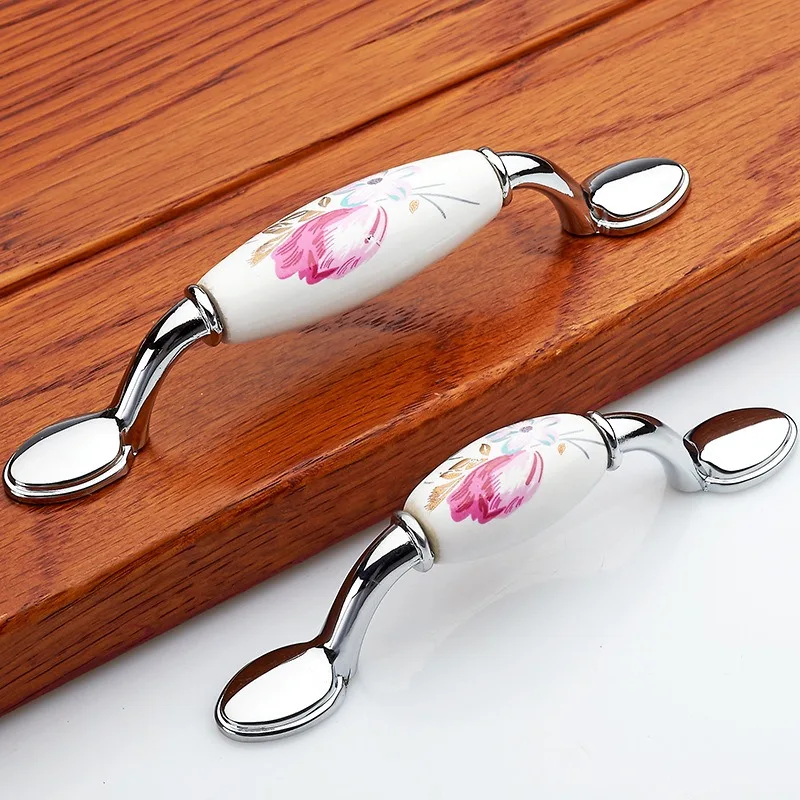 Tulip Ceramic Door Handle Silv - Vintage Furniture Hardware Pulls review and price