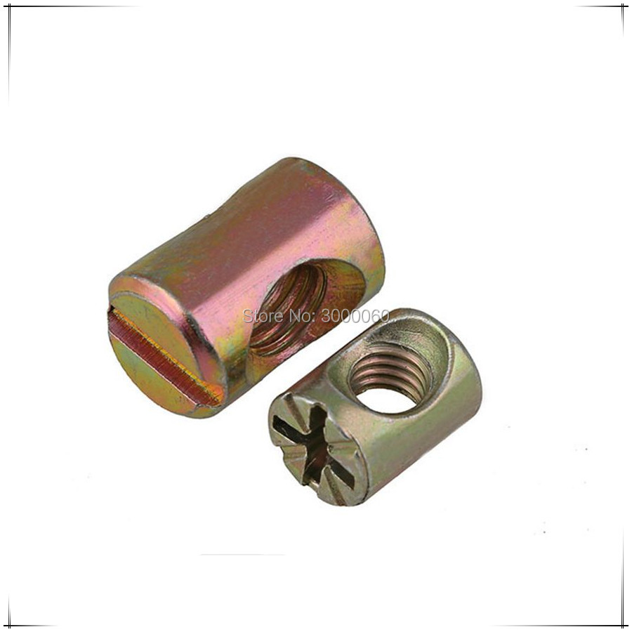 100pcs Color Zinc Plated Slott - Furniture Hardware Barrel Nut review and price